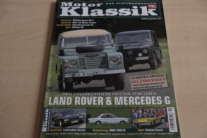 Deckblatt Motor Klassik (10/2007)